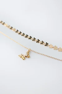 LOT DE DEUX COLLIERS PAPILLONS