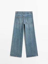 Mid-rise wide-leg jeans