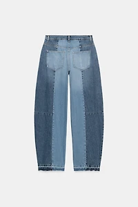 ZW COLLECTION MID-RISE PATCHWORK BARREL JEANS
