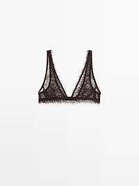 Lace bralette with floral detail