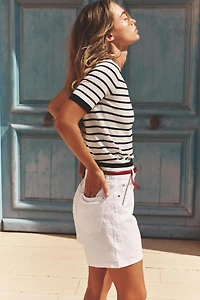 SHORT SLEEVE BASIC KNIT TOP