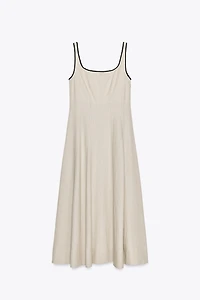 CONTRAST TRIM MIDI DRESS