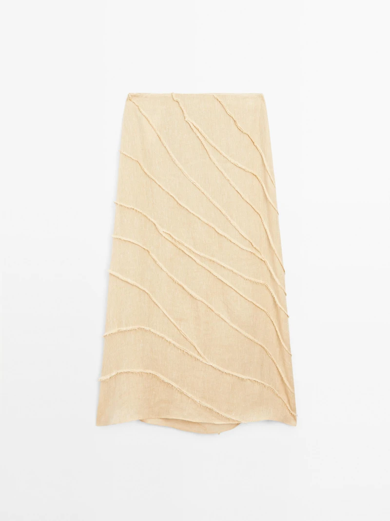 Midi skirt with patchwork detail