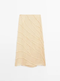 Midi skirt with patchwork detail