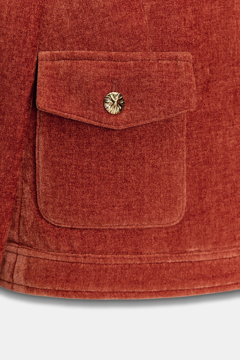 VELVET JACKET WITH SHOULDER PADS