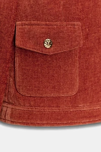 VELVET JACKET WITH SHOULDER PADS