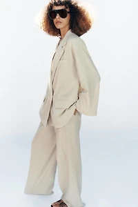 VESTE À BOUTONNAGE CROISÉ AVEC LIN