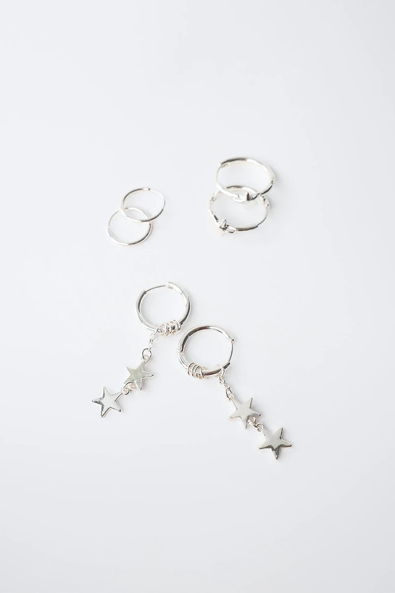 STAR HOOP EARRINGS AND RING SET