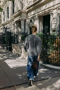VESTE EN MAILLE MANCHES 3/4 BOUFFANTES