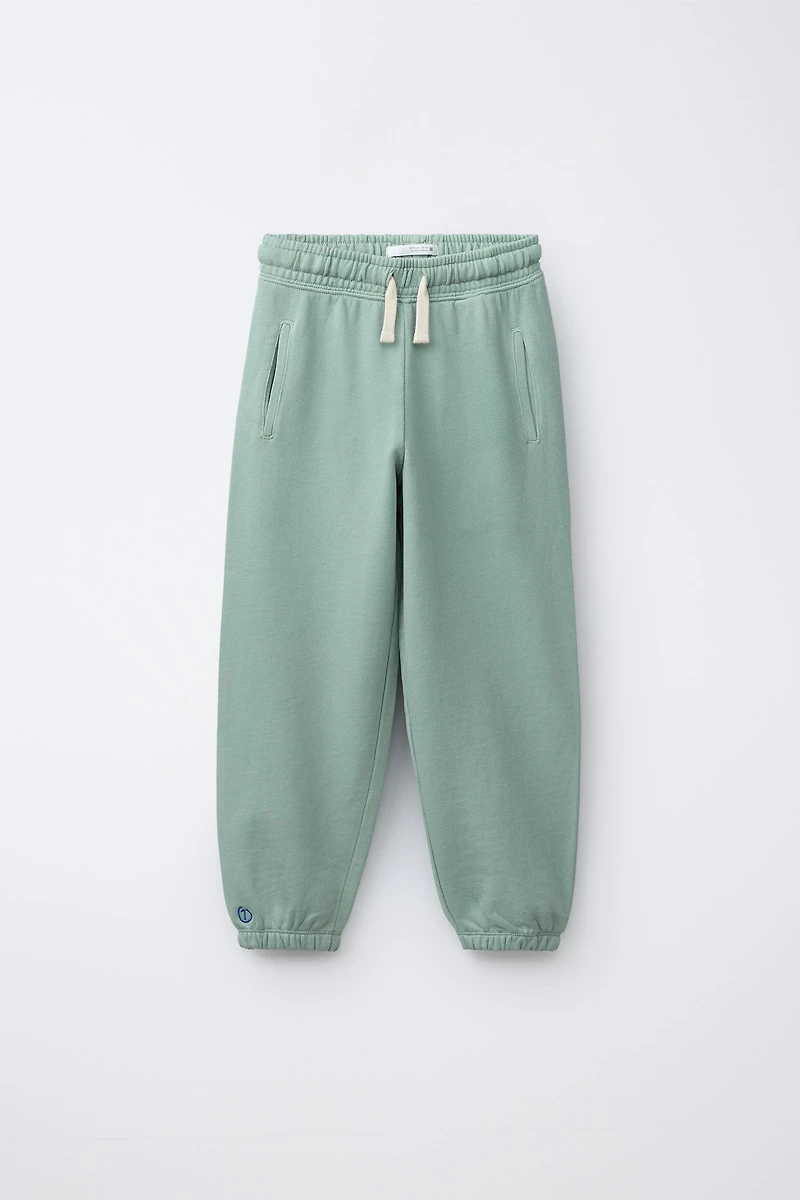 EMBROIDERED BALLOON PLUSH PANTS