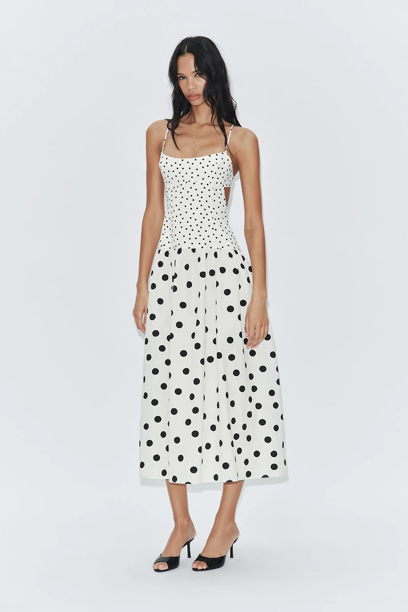 POLKA DOT STRAPPY MIDI DRESS