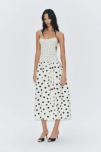 POLKA DOT STRAPPY MIDI DRESS