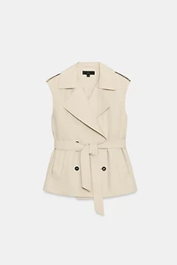 GILET SANS MANCHES À CEINTURE