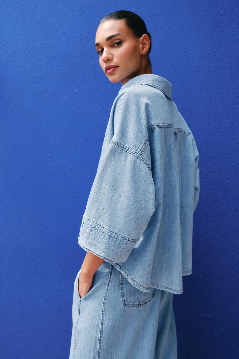 Z1975 WIDE SLEEVE DENIM SHIRT