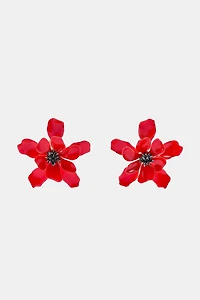 ENAMELED FLOWER MAXI EARRINGS