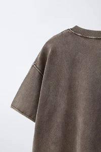 WASHED EFFECT KNIT T-SHIRT