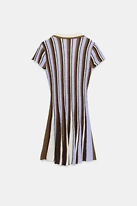 STRIPED POLO NECK DRESS