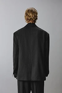 DOUBLE BREASTED PINSTRIPE SUIT BLAZER