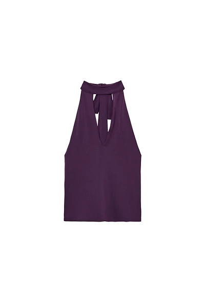 OPEN HALTER TOP