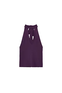 OPEN HALTER TOP