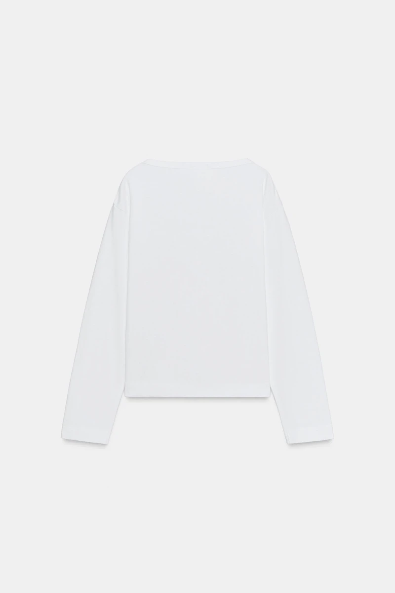 T-SHIRT COL BATEAU ÉTIQUETTE