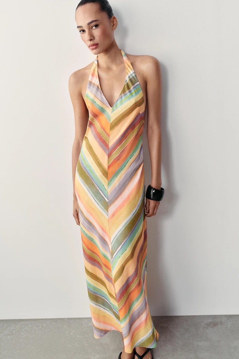 STRIPED LONG DRESS