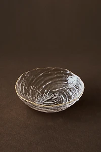 GLASS BOWL WITH GOLD RIM