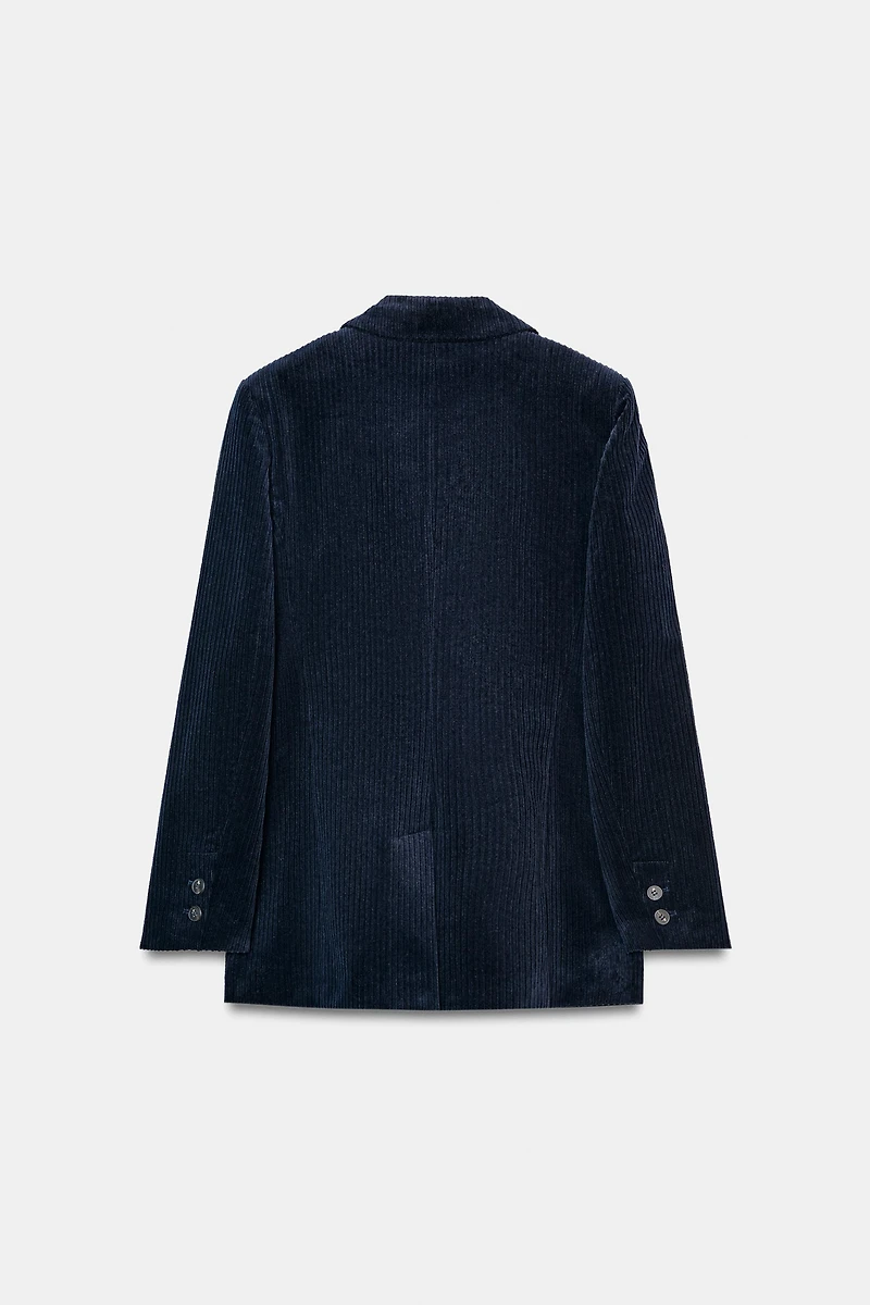 CORDUROY BLAZER WITH SHOULDER PADS