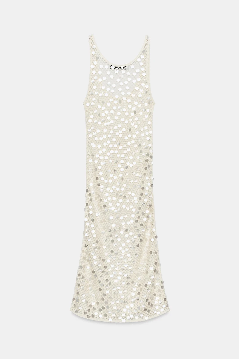 SEQUIN RED MIDI DRESS