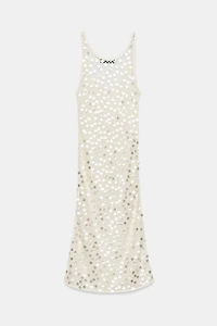 SEQUIN RED MIDI DRESS
