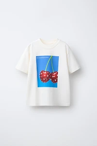 RHINESTONE PHOTO PRINT T-SHIRT