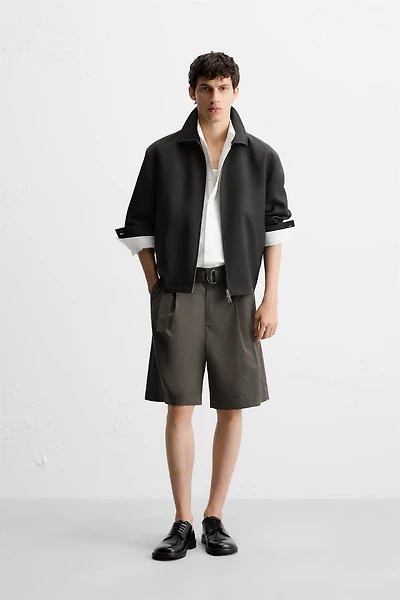 BELTED WIDE FIT BERMUDA SHORTS