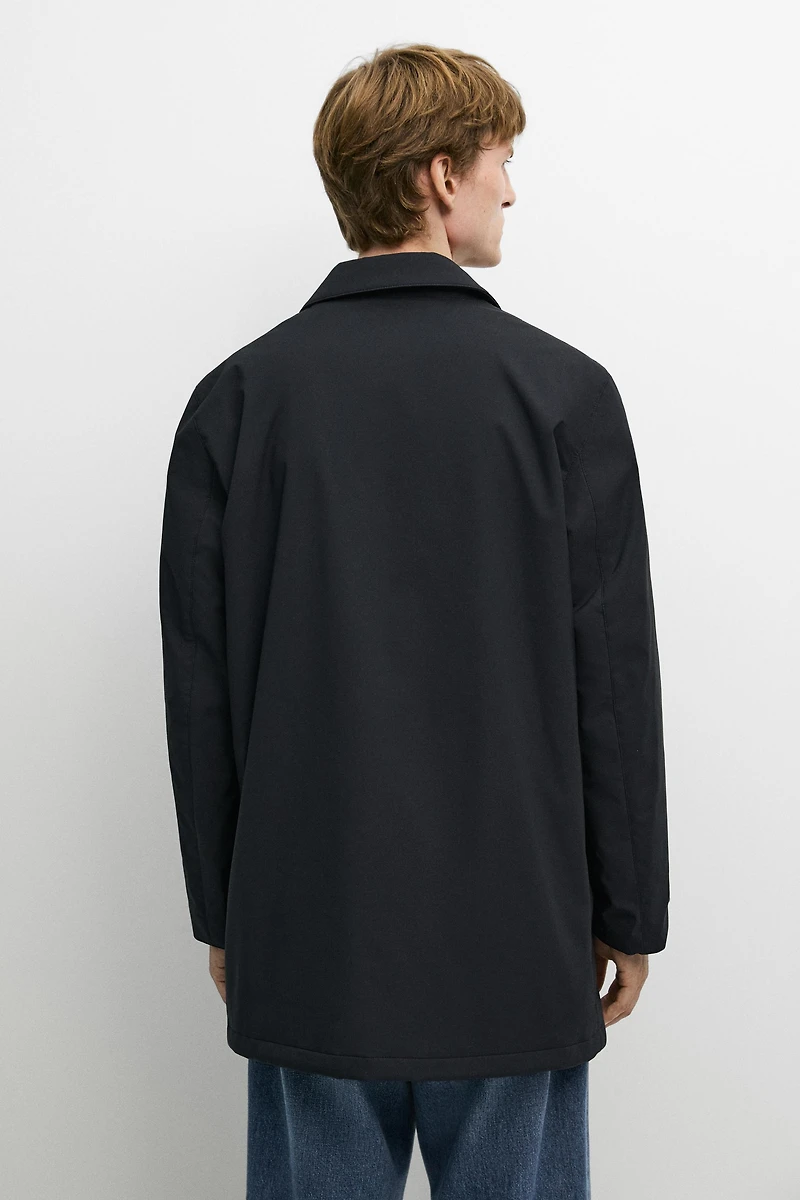 Long collar detail trench coat