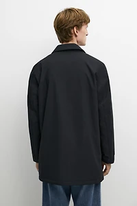 Long collar detail trench coat