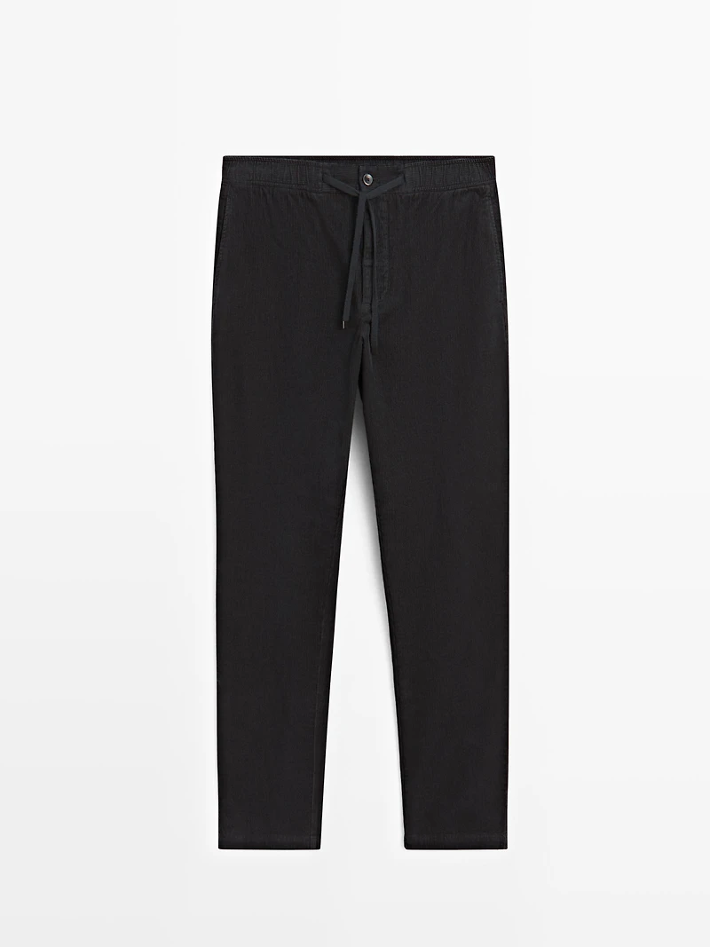 Corduroy jogger fit trousers