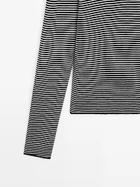 Striped long sleeve polo shirt