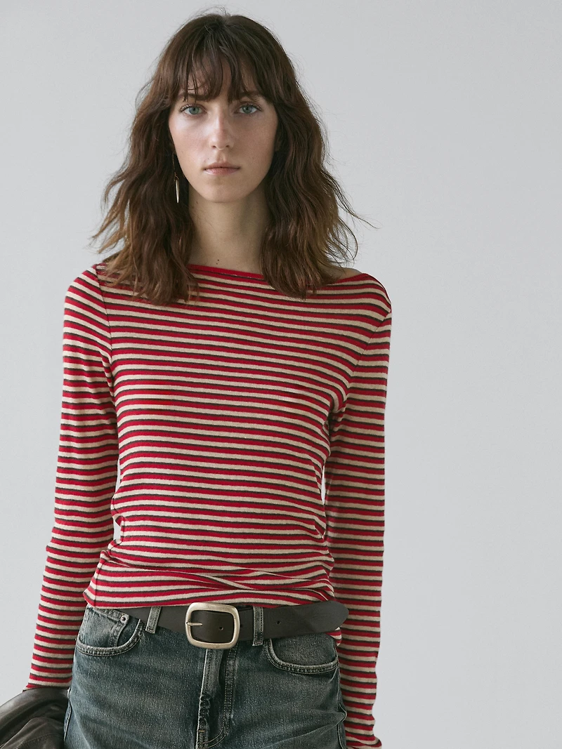 Striped long sleeve T-shirt