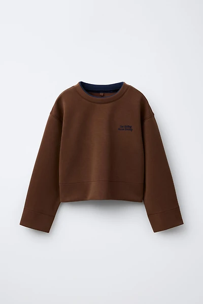 MODAL SWEATSHIRT WITH CONTRAST NECK