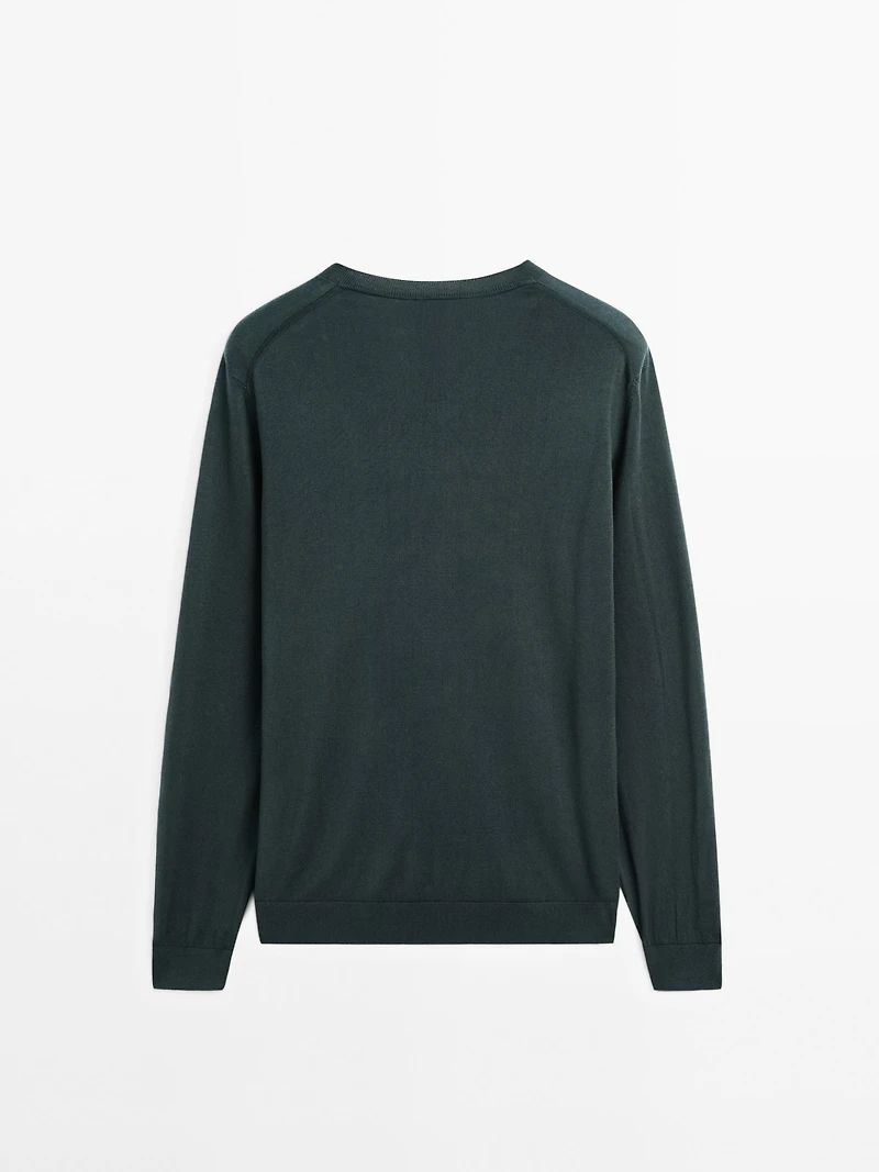 V-neck knit sweater