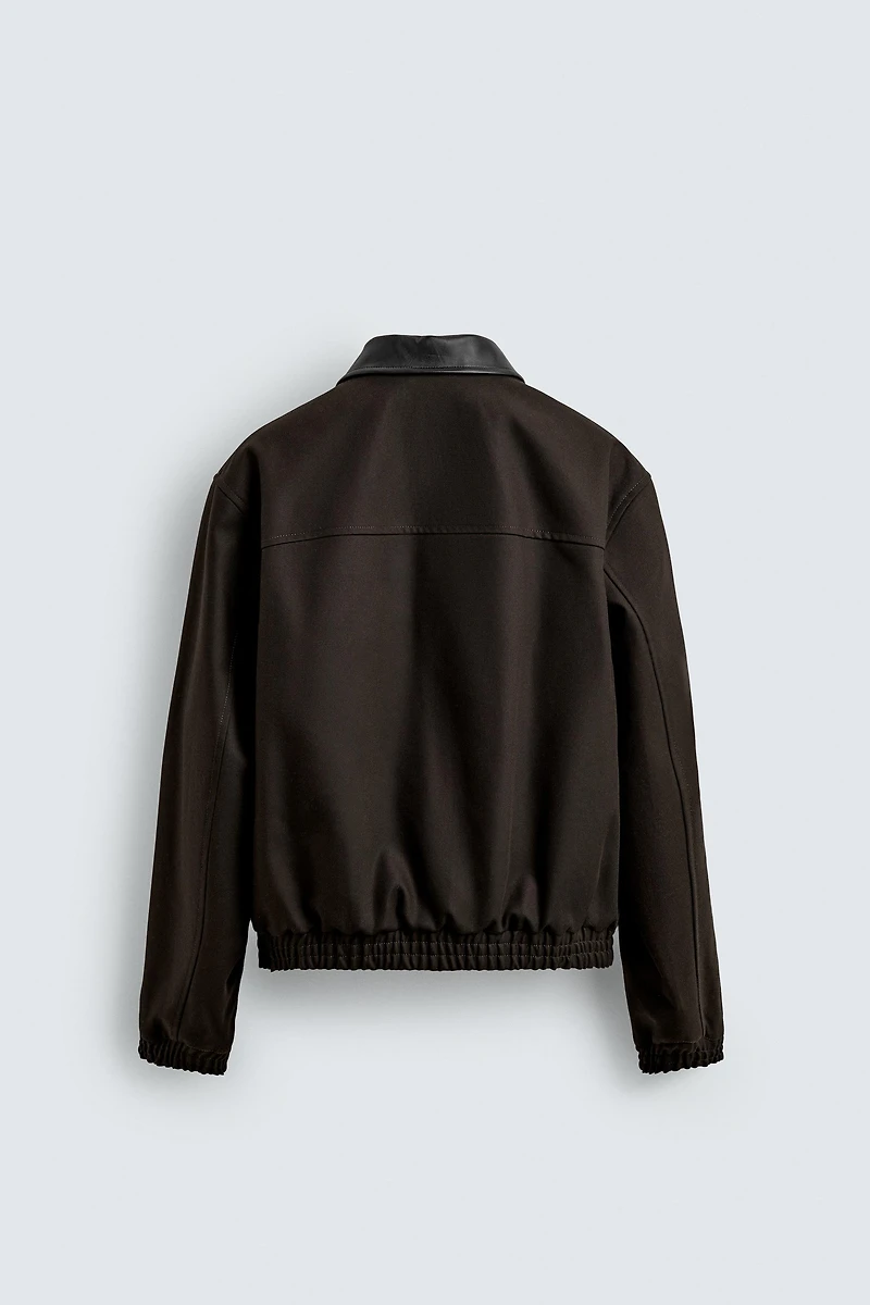 RELAXED FIT JACKET WITH CONTRAST COLLAR