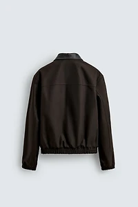 RELAXED FIT JACKET WITH CONTRAST COLLAR