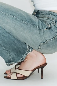 CRISS CROSS HEEL SANDALS