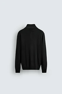 100% WOOL QUARTER-ZIP SWEATER