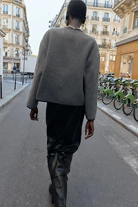 REVERSIBLE FAUX LEATHER PIPING JACKET