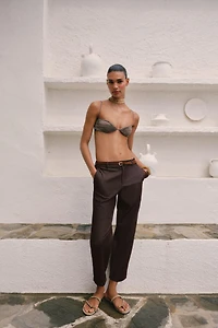 BRAIDED BELT CHINO PANTS