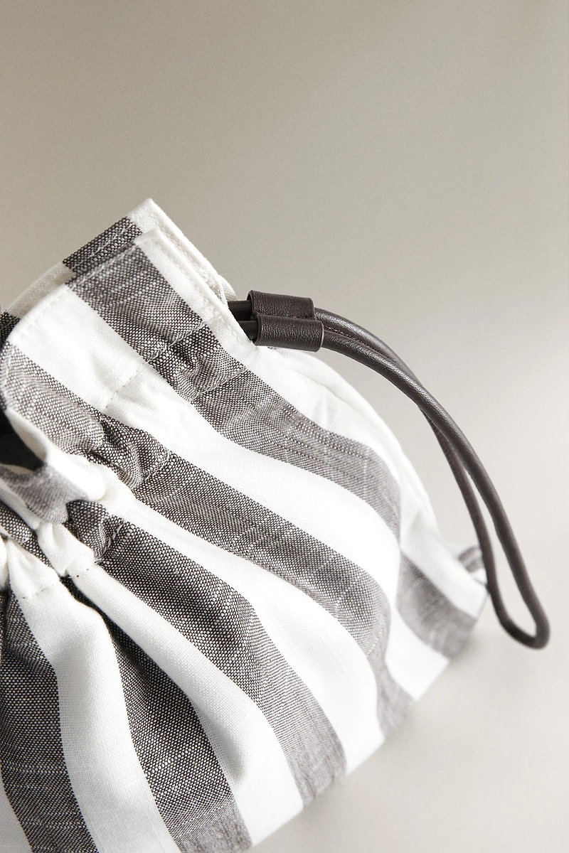 STRIPED MINI HANDBAG