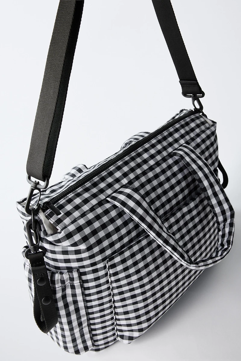 PLAID MATERNITY BAG