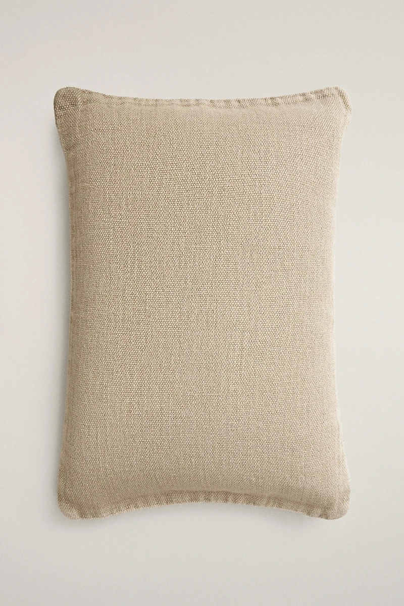 PLAIN LINEN THROW PILLOW COVER