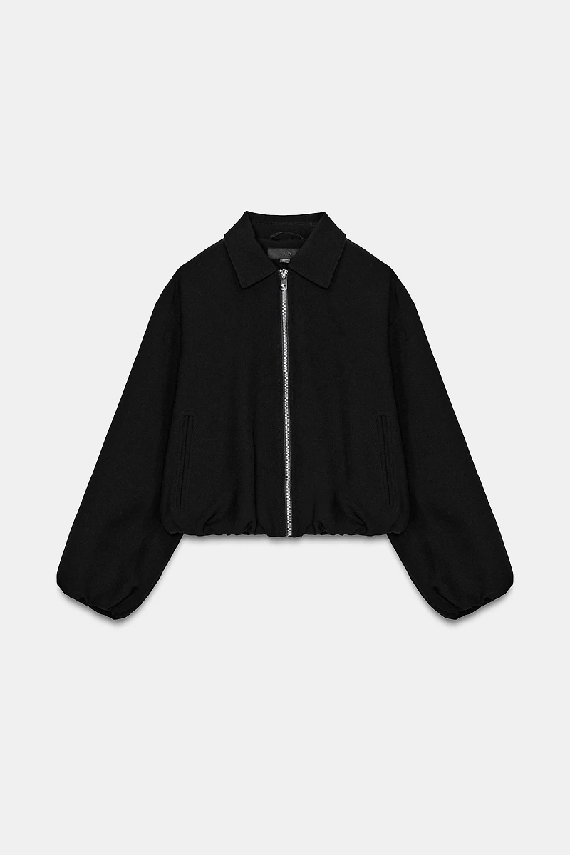 PUFF SLEEVE ZIP JACKET