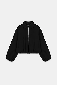 PUFF SLEEVE ZIP JACKET